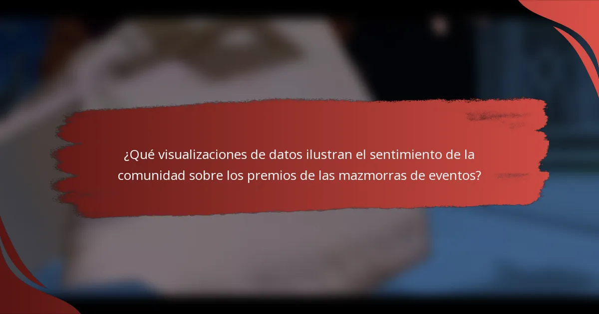 ¿Qué visualizaciones de datos ilustran el sentimiento de la comunidad sobre los premios de las mazmorras de eventos?